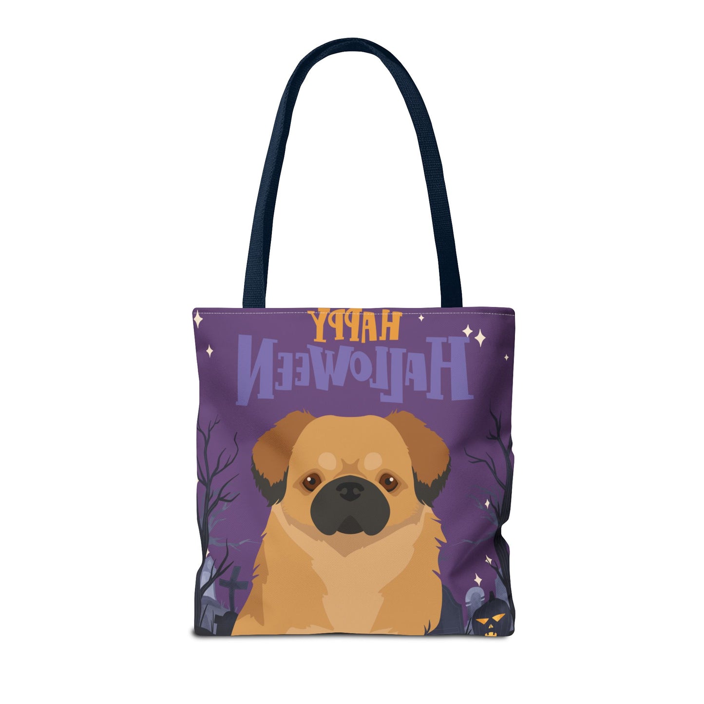Tibetan Spaniel Dog Happy Halloween Tote Bag 16x16