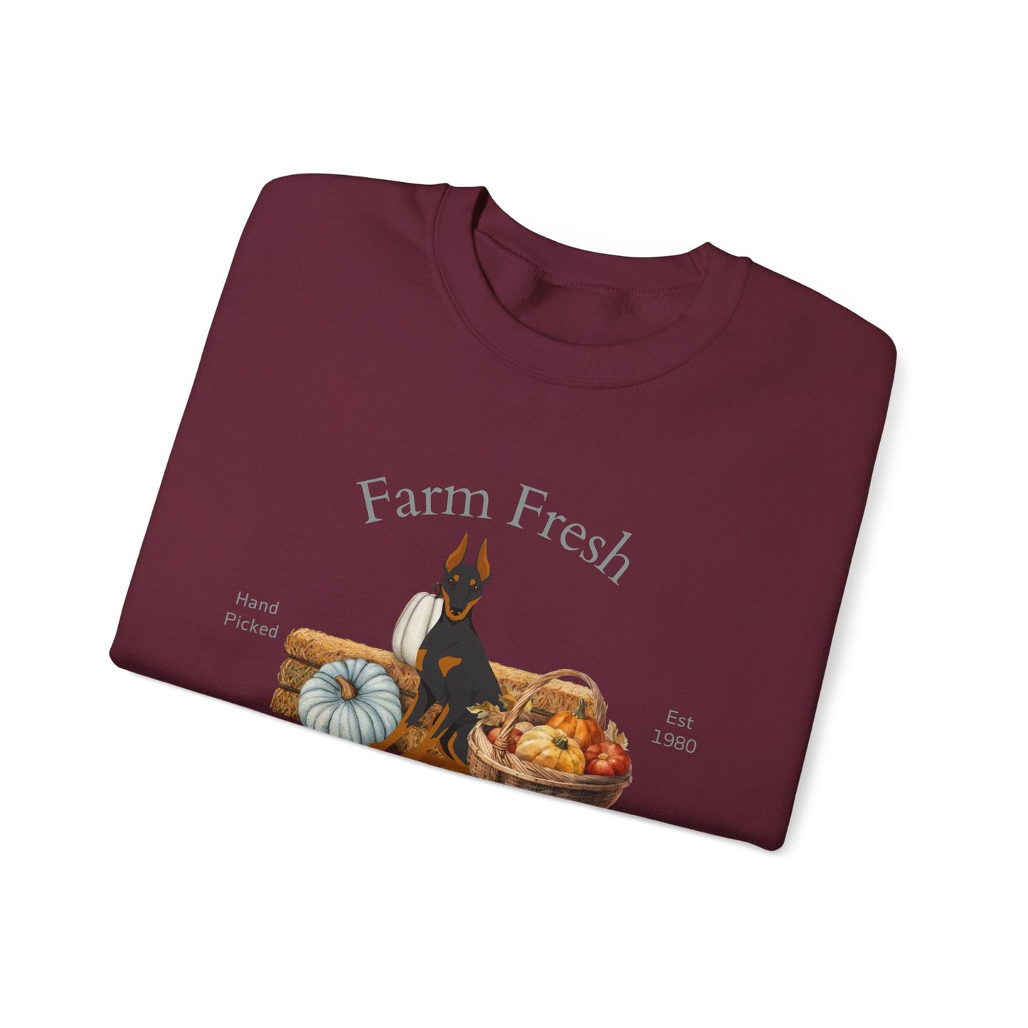 Manchester Terrier Dog Fall Farm Fresh Unisex Heavy Blend Crewneck Sweatshirt