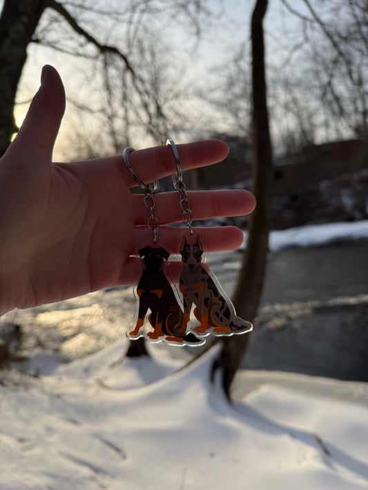 Beauceron Dog 2.5in Acrylic Keychain