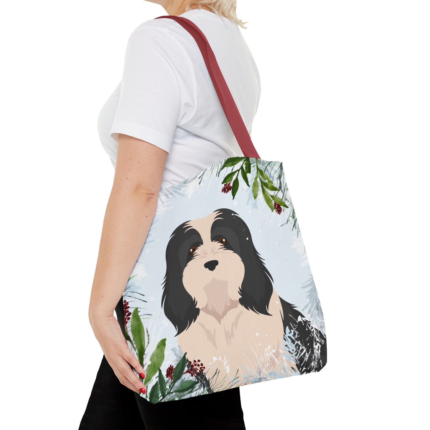 Havanese Dog Christmas Holiday Tote Bag 16x16