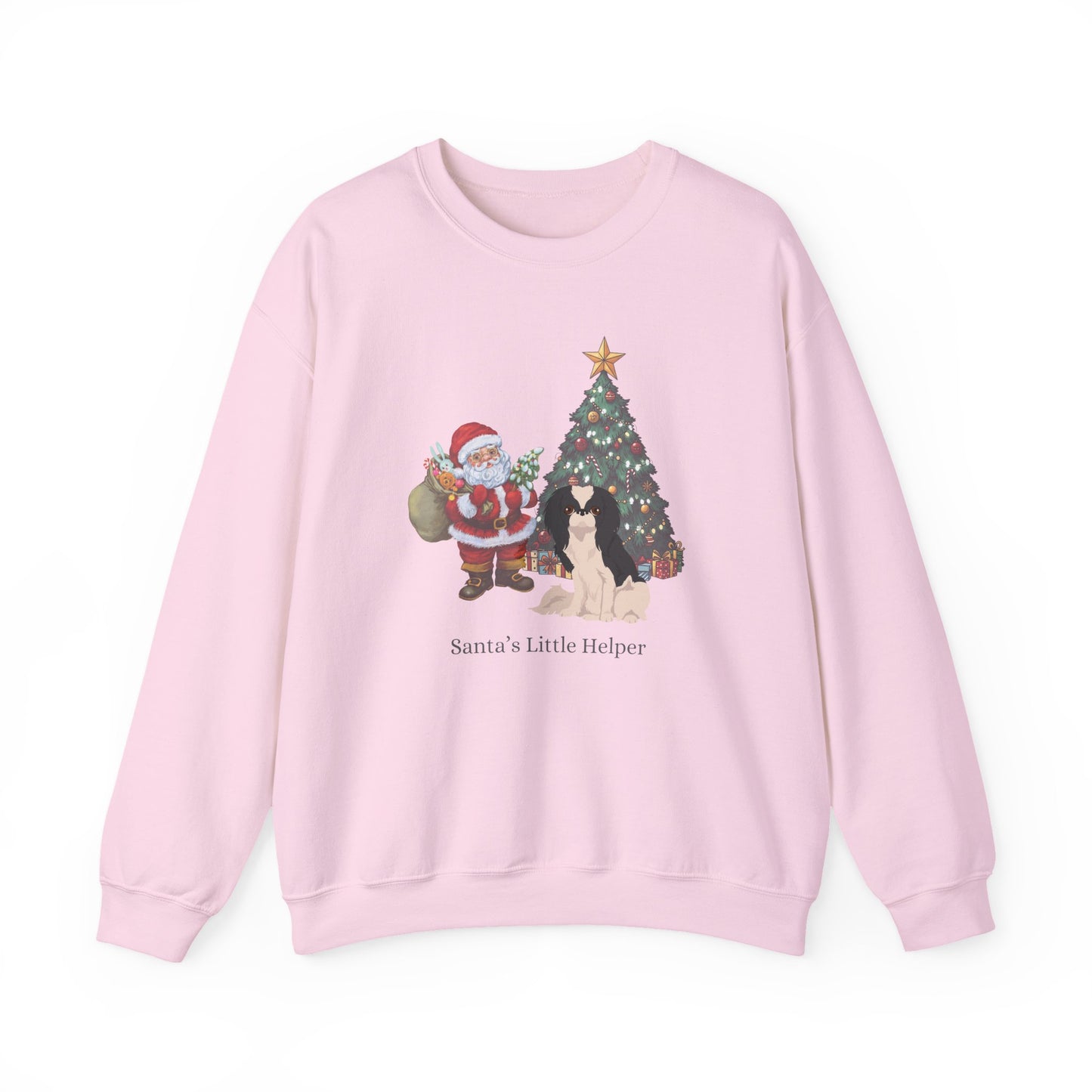 Japanese Chin Dog Santa's Little Helper Unisex Heavy Blend Crewneck Sweatshirt