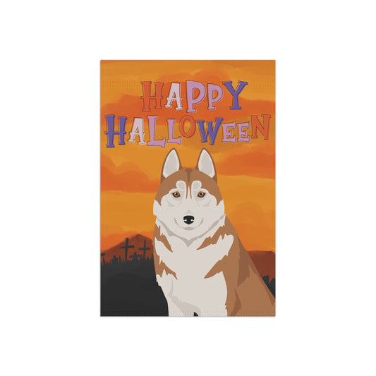 Siberian Husky Dog Halloween Garden Flag