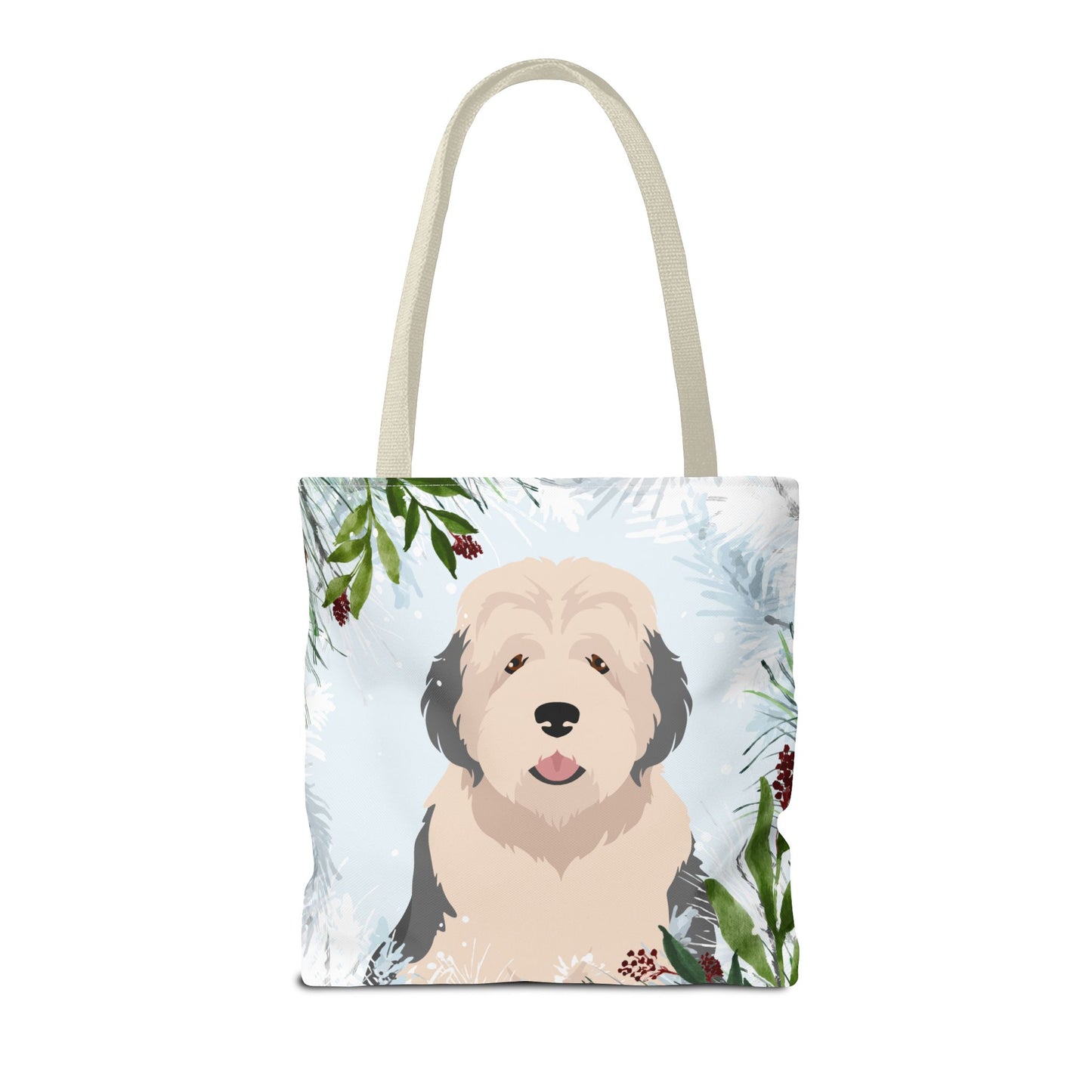 Old English Sheepdog Dog Christmas Holiday Tote Bag 16x16