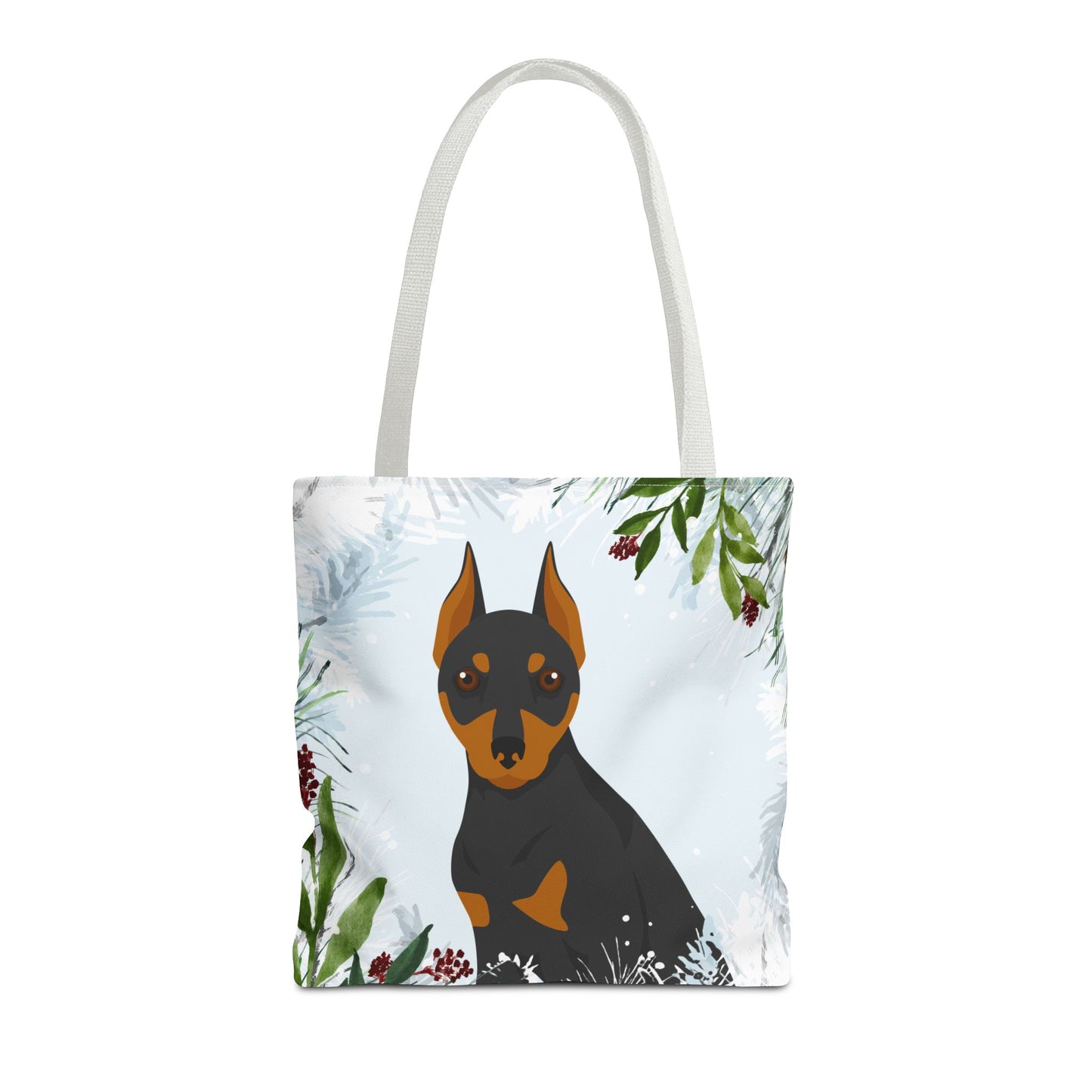 Miniature Pinscher Dog Christmas Holiday Tote Bag 16x16