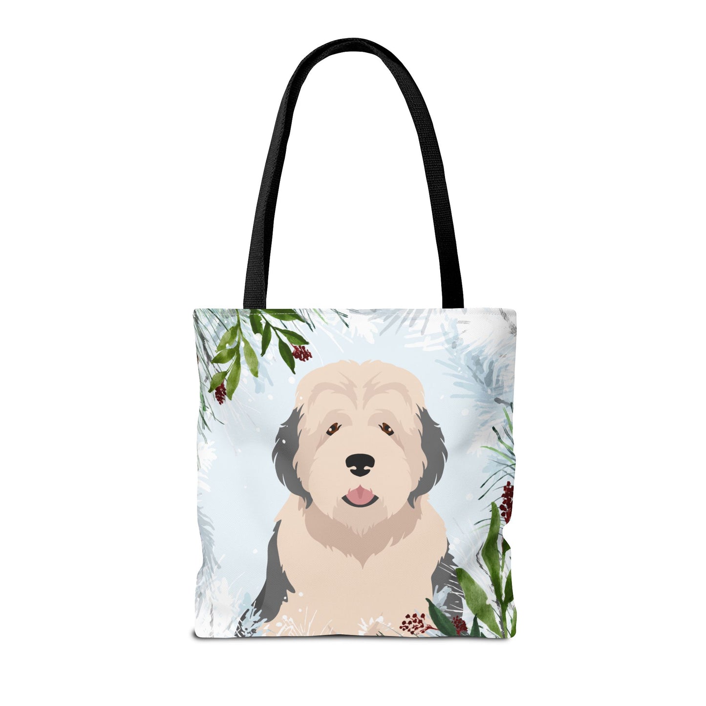 Old English Sheepdog Dog Christmas Holiday Tote Bag 16x16
