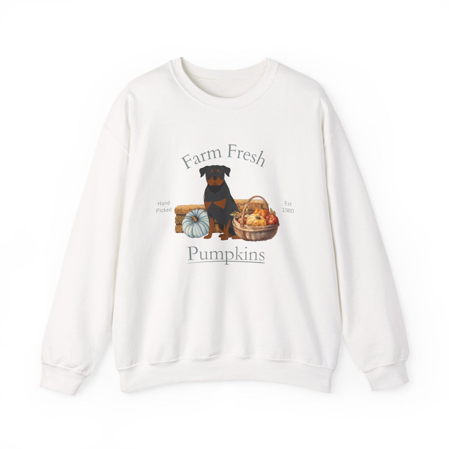Rottweiler Dog Fall Farm Fresh Unisex Heavy Blend Crewneck Sweatshirt