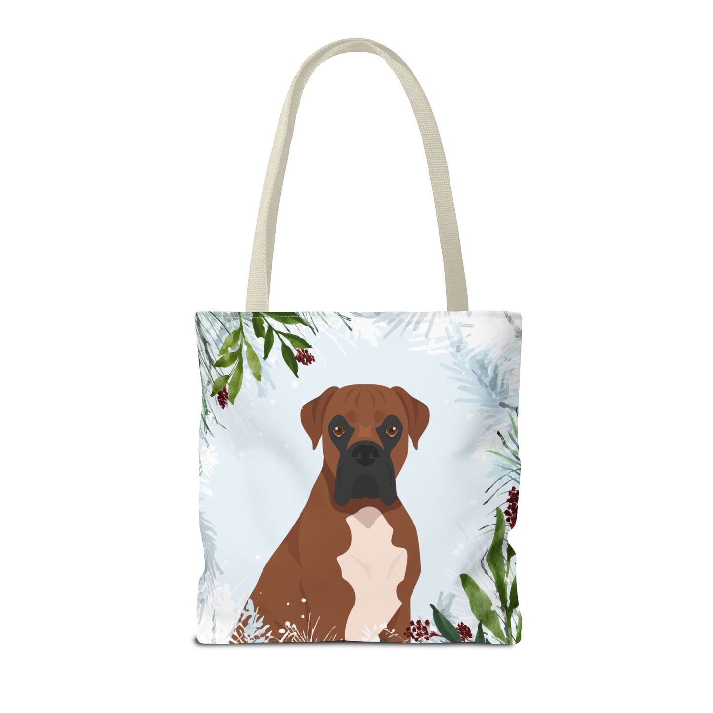 Boxer Dog Christmas Holiday Tote Bag 16x16