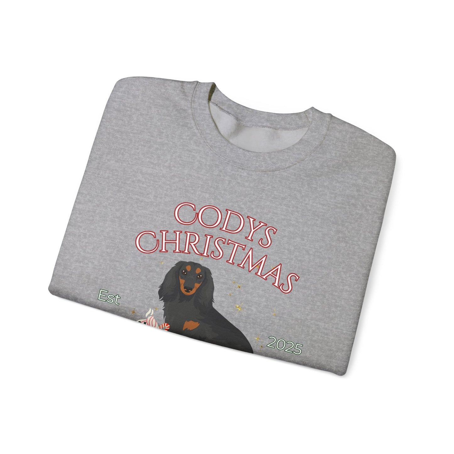 Dachshund Dog Christmas Social Club Unisex Heavy Blend Crewneck Sweatshirt Custom Name