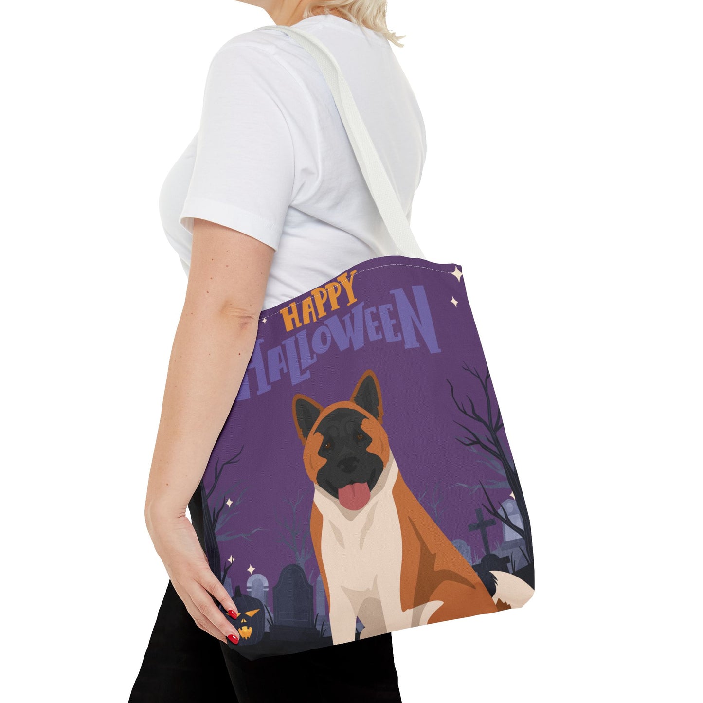 American Akita Dog Happy Halloween Tote Bag 16x16