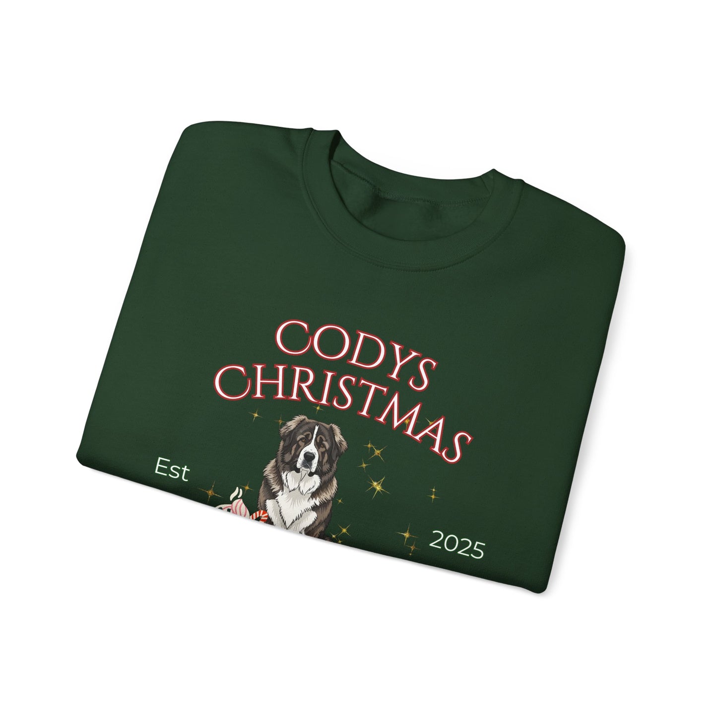 Caucasian Shepherd Dog Christmas Social Club Unisex Heavy Blend Crewneck Sweatshirt Custom Name