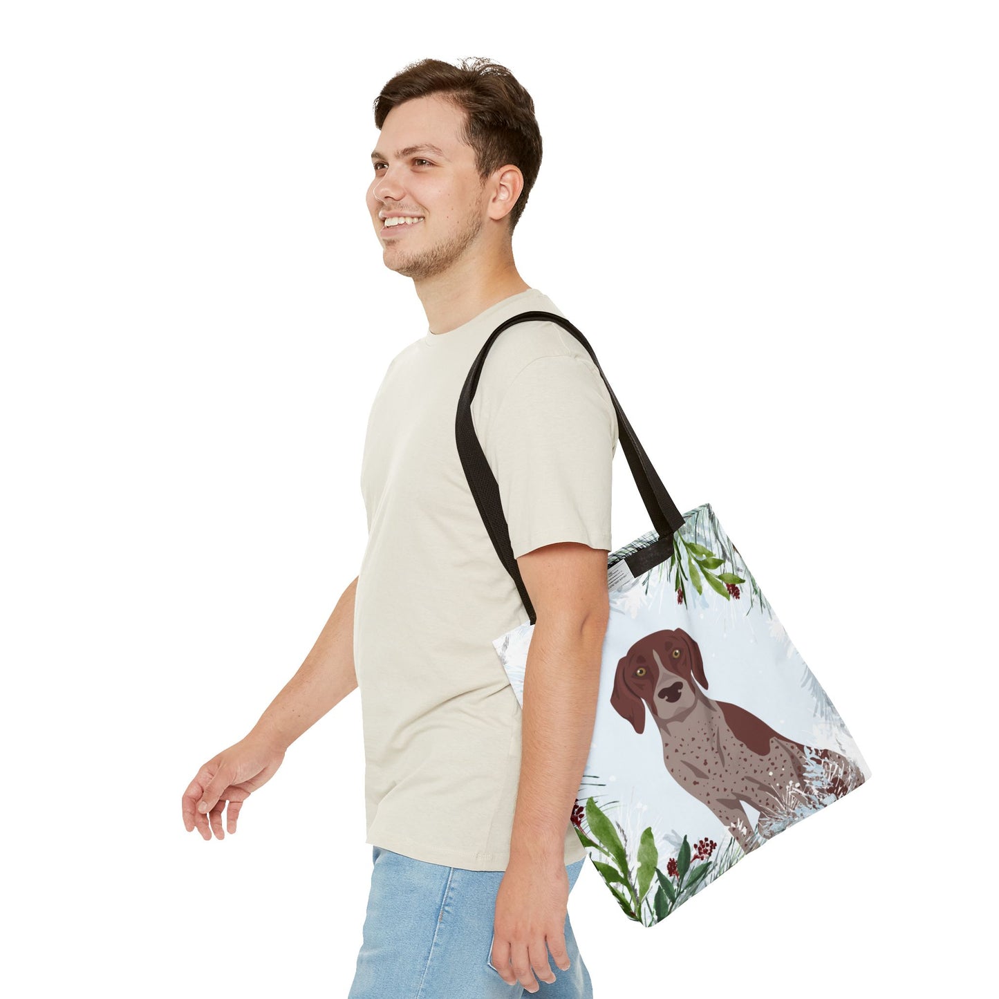 German Shorthaired Pointer Dog Christmas Holiday Tote Bag 16x16