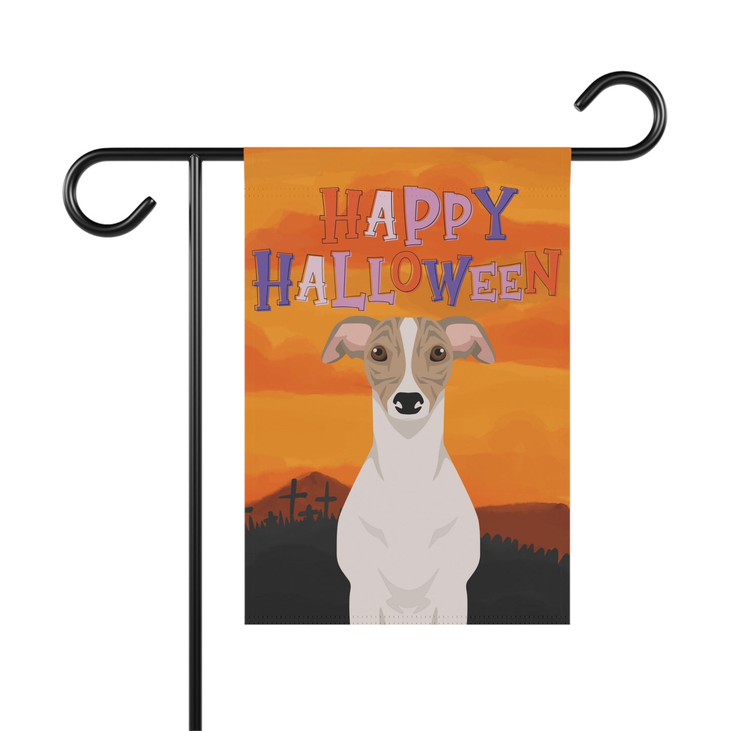 Whippet Dog Halloween Garden Flag