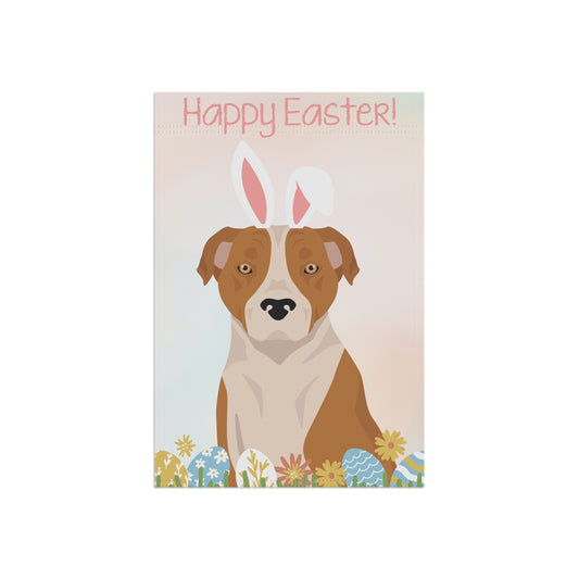 American Staffordshire Bull Terrier Dog Happy Easter Garden Flag
