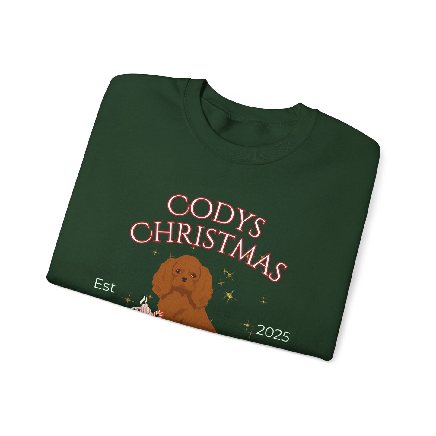 Cavalier King Charles Spaniel Dog Christmas Social Club Unisex Heavy Blend Crewneck Sweatshirt Custom Name