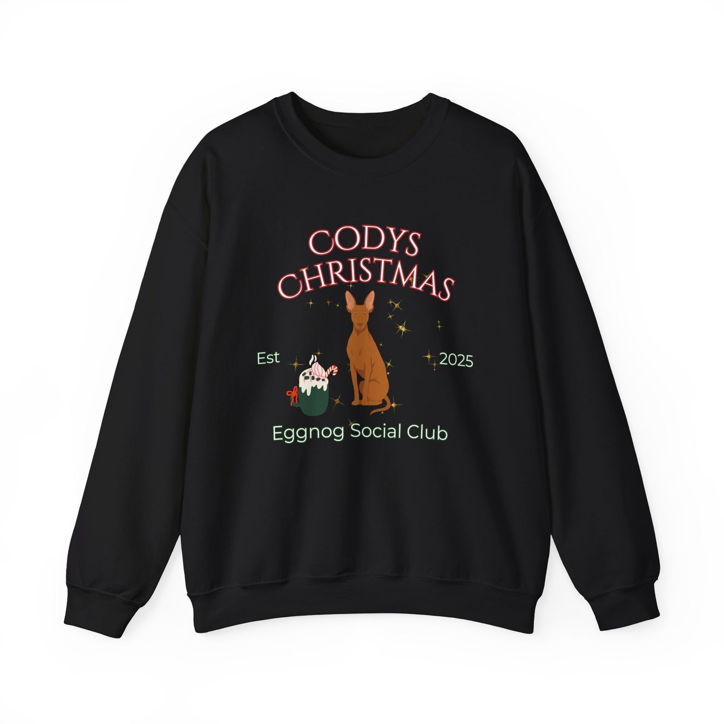 Cirneco Dell'Etna Dog Christmas Social Club Unisex Heavy Blend Crewneck Sweatshirt Custom Name