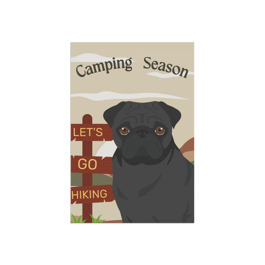 Pug Dog Camping Garden Flag