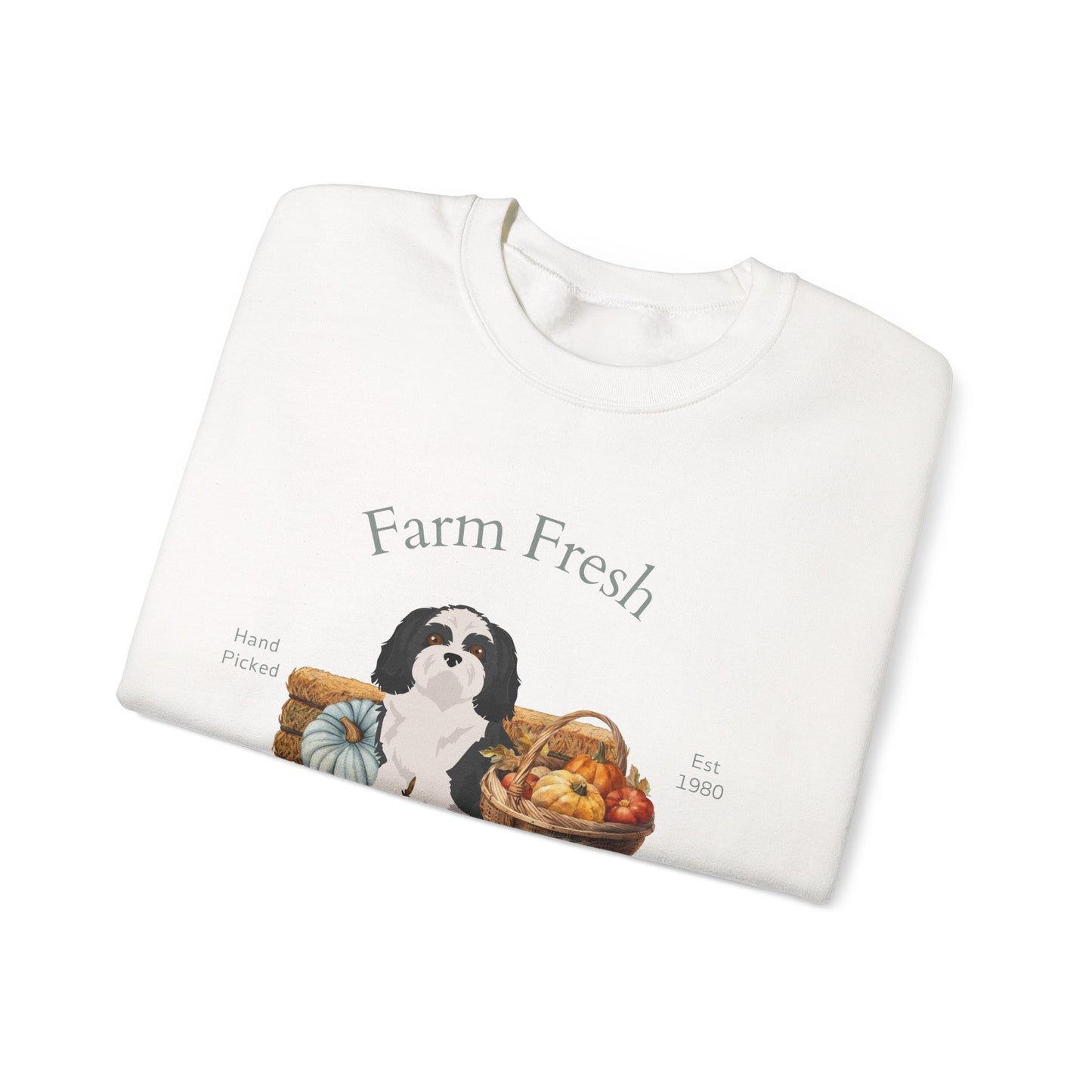 Shih Tzu Dog Fall Farm Fresh Unisex Heavy Blend Crewneck Sweatshirt