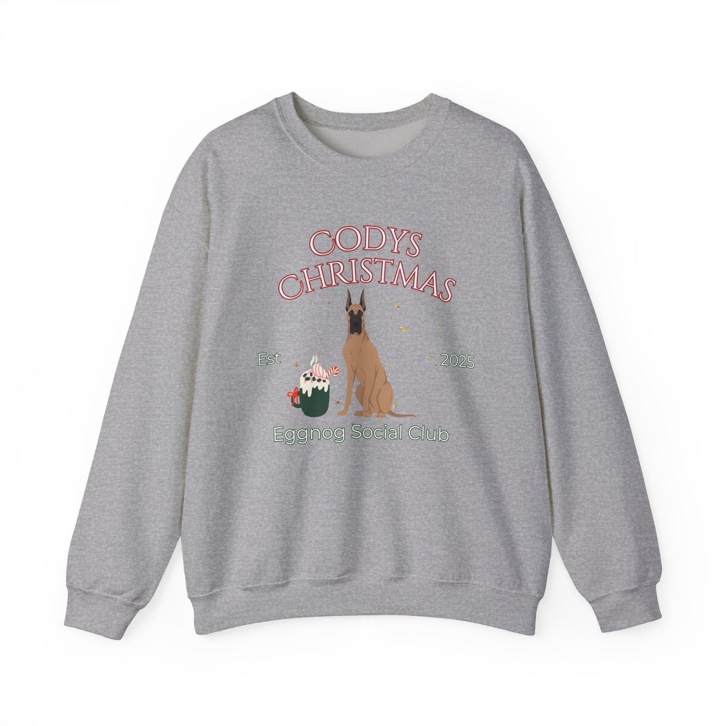 Great Dane Dog Christmas Social Club Unisex Heavy Blend Crewneck Sweatshirt Custom Name