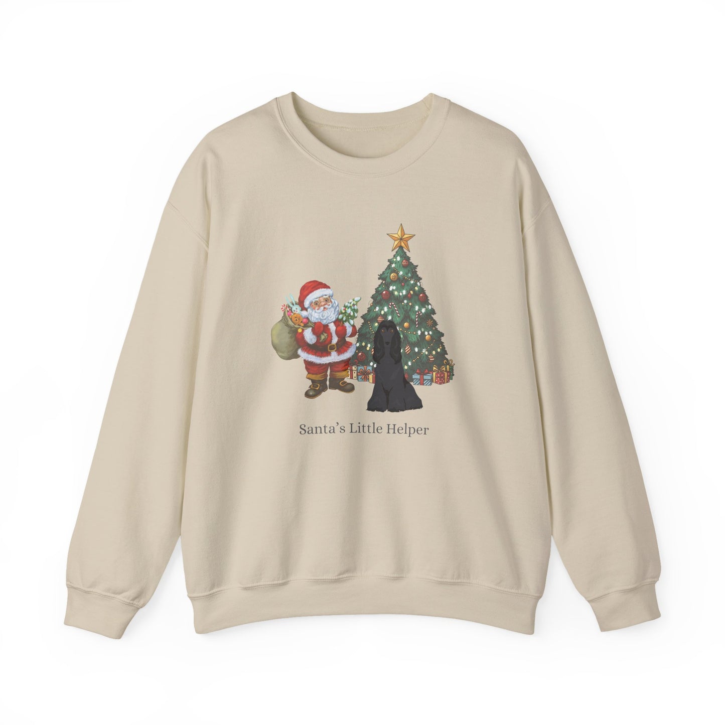 Afghan Hound Dog Santa's Little Helper Unisex Heavy Blend Crewneck Sweatshirt