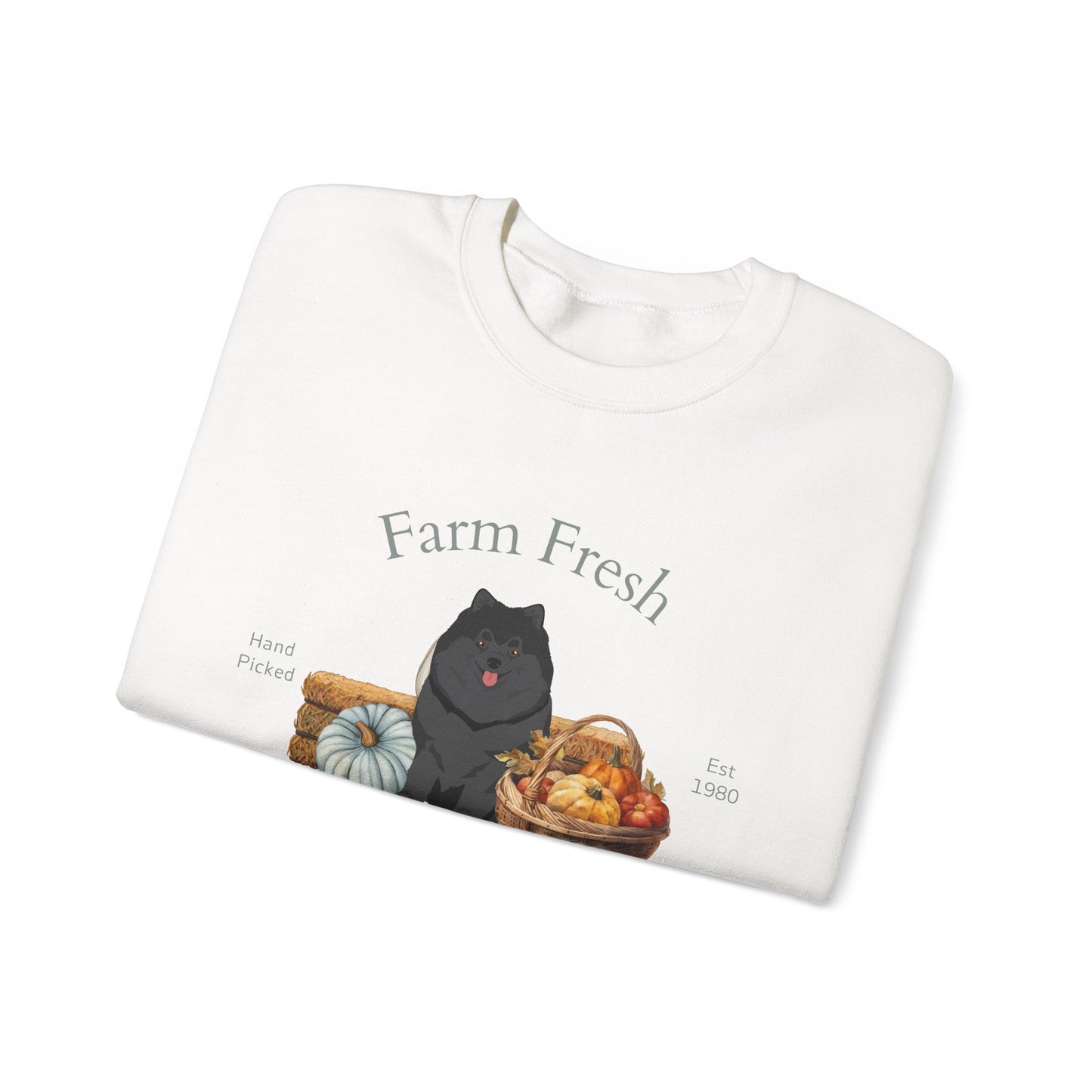 Pomeranian Dog Fall Farm Fresh Unisex Heavy Blend Crewneck Sweatshirt