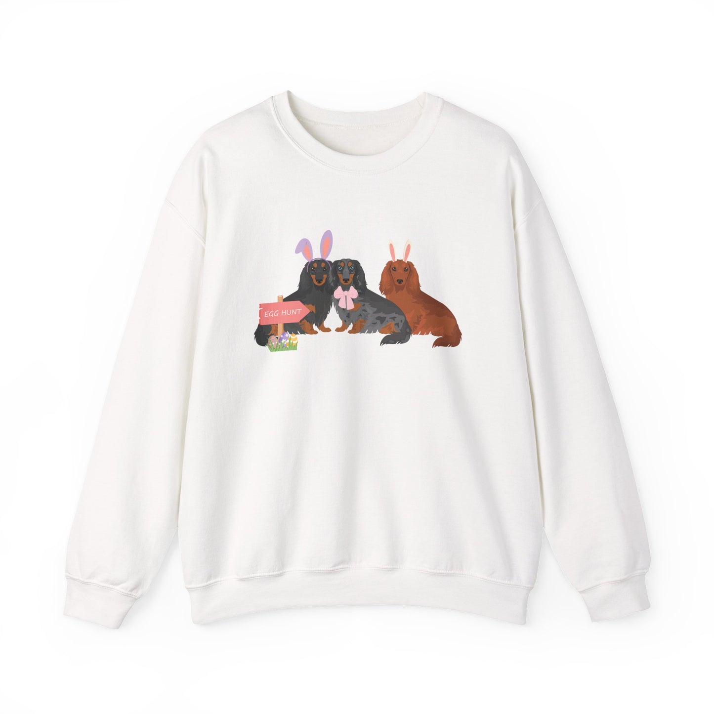 Dachshund Dog Easter Unisex Heavy Blend Crewneck Sweatshirt, easter, Cute Dog Mom Gift