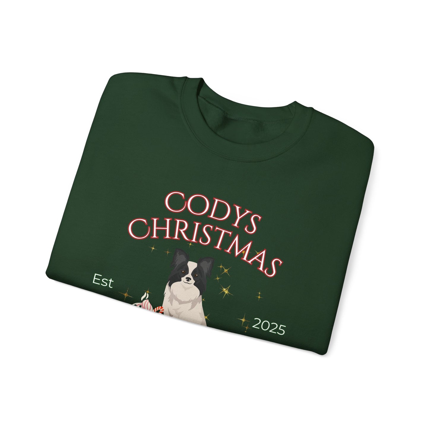Papillon Dog Christmas Social Club Unisex Heavy Blend Crewneck Sweatshirt Custom Name