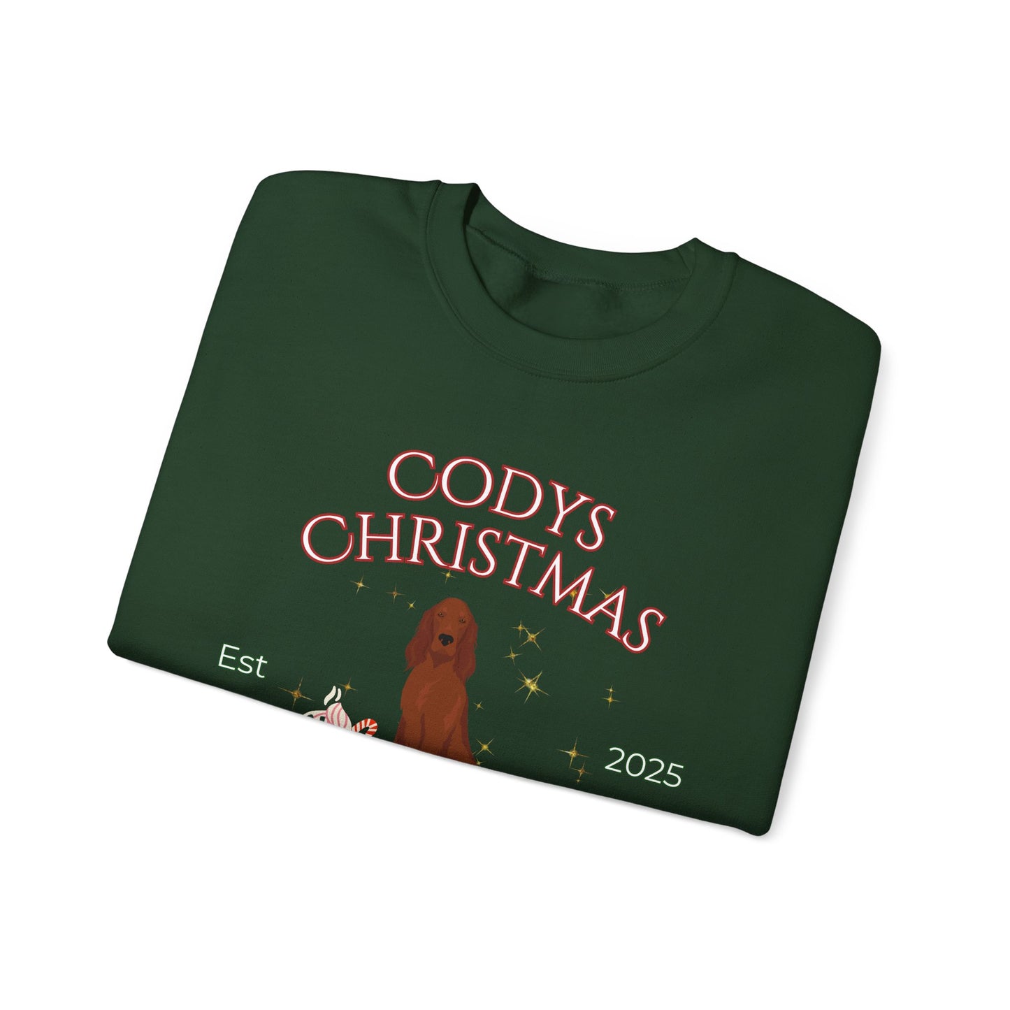 Irish Setter Dog Christmas Social Club Unisex Heavy Blend Crewneck Sweatshirt Custom Name