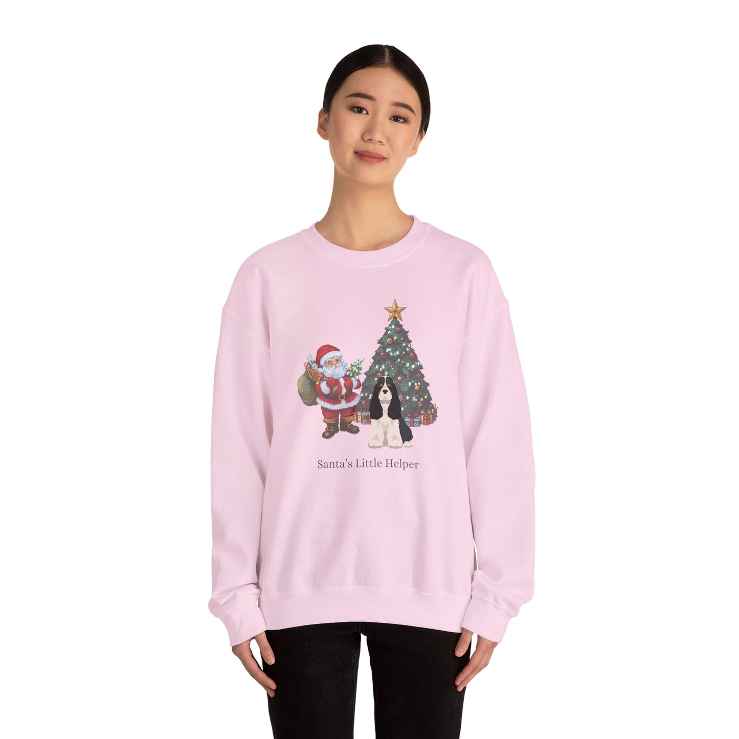 Cocker Spaniel Dog Santa's Little Helper Unisex Heavy Blend Crewneck Sweatshirt