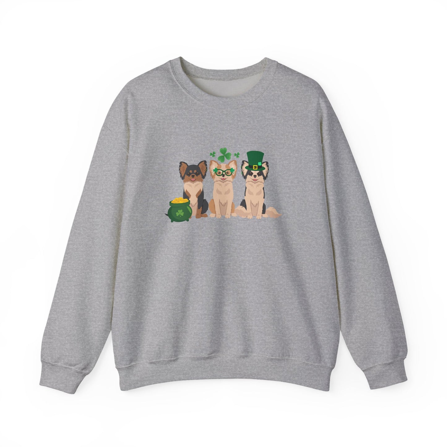 Chihuahua Dog St Patricks Day Unisex Heavy Blend Crewneck Sweatshirt, St Pattys day, Cute Dog Mom Gift