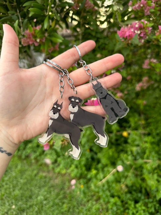 Schnauzer Dog 2.5in Acrylic Keychain