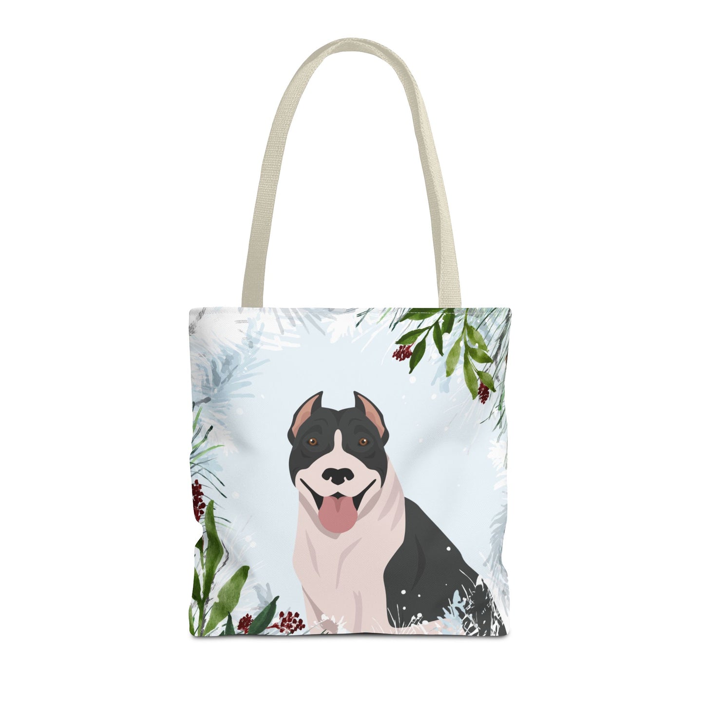 Pit Bull Dog Christmas Holiday Tote Bag 16x16