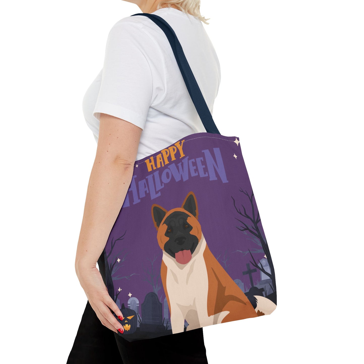 American Akita Dog Happy Halloween Tote Bag 16x16