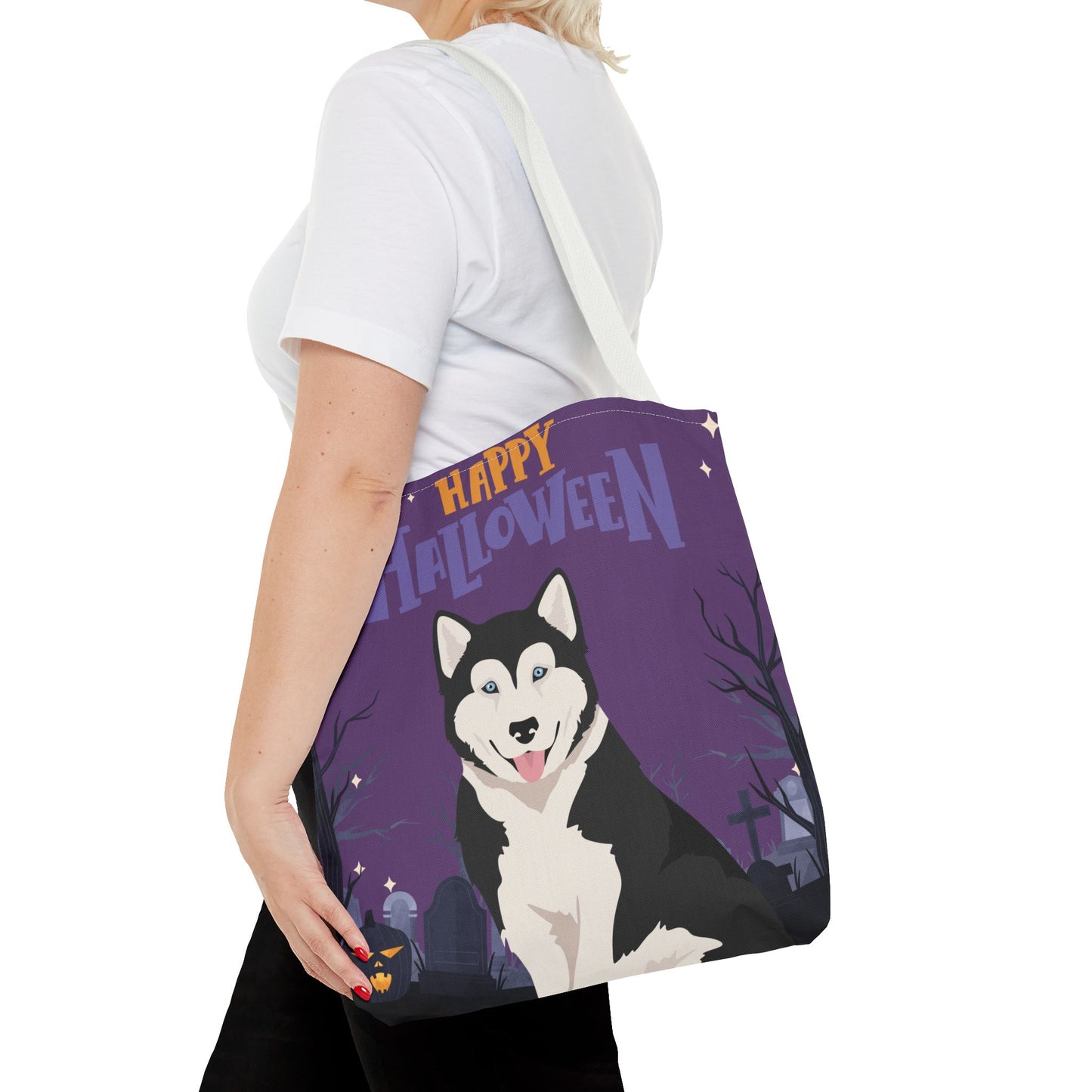 Canadian Inuit Dog Dog Happy Halloween Tote Bag 16x16