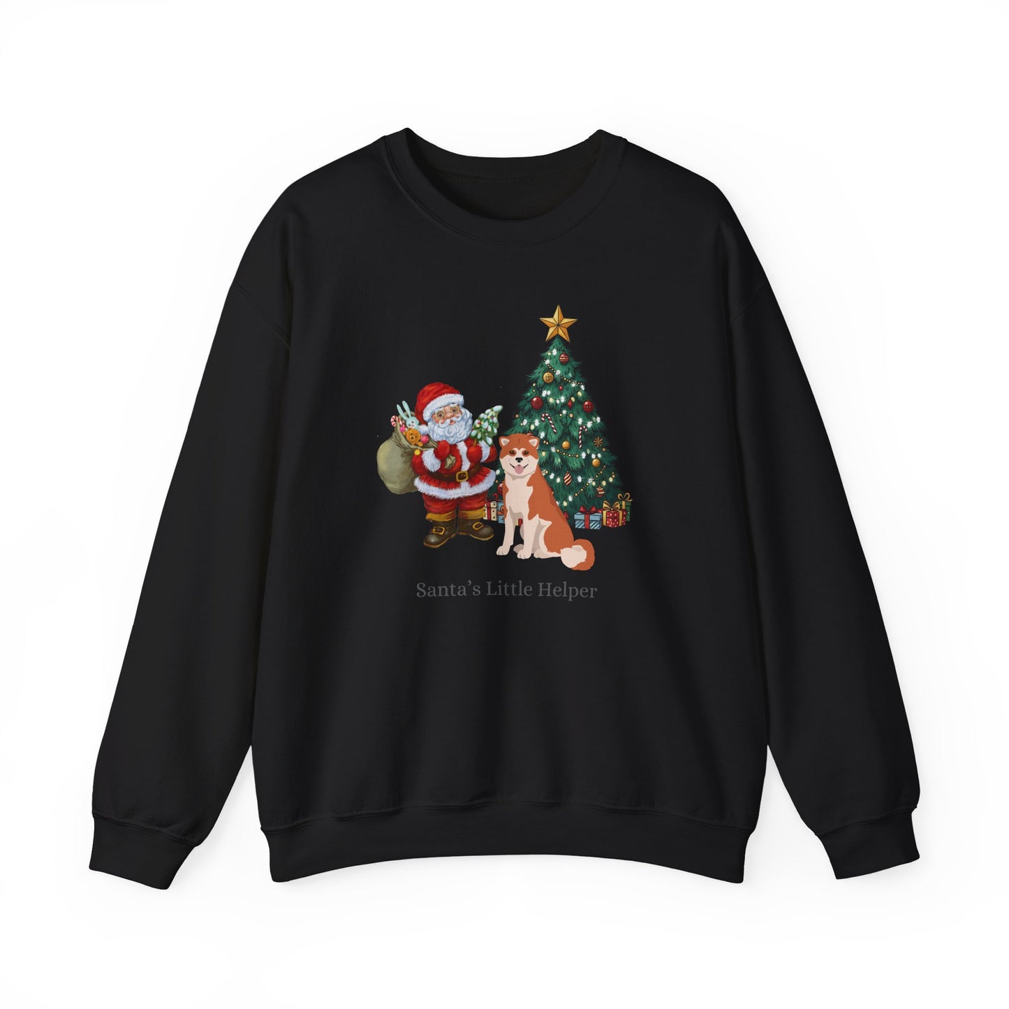 Japanese Akita Dog Santa's Little Helper Unisex Heavy Blend Crewneck Sweatshirt
