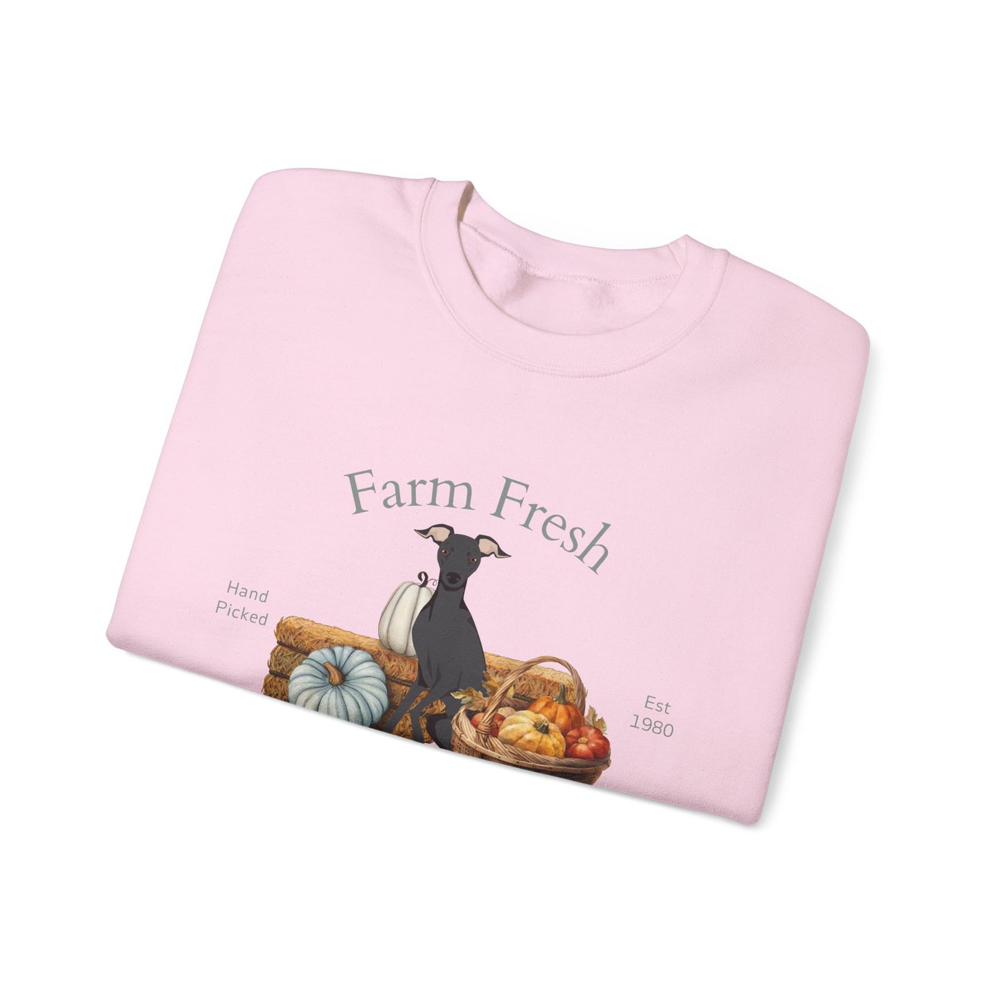 Italian Greyhound Dog Fall Farm Fresh Unisex Heavy Blend Crewneck Sweatshirt