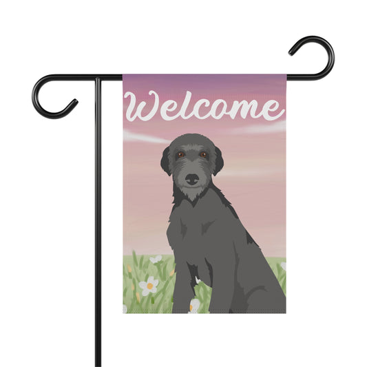 Scottish Deerhound Dog Welcome Garden Flag