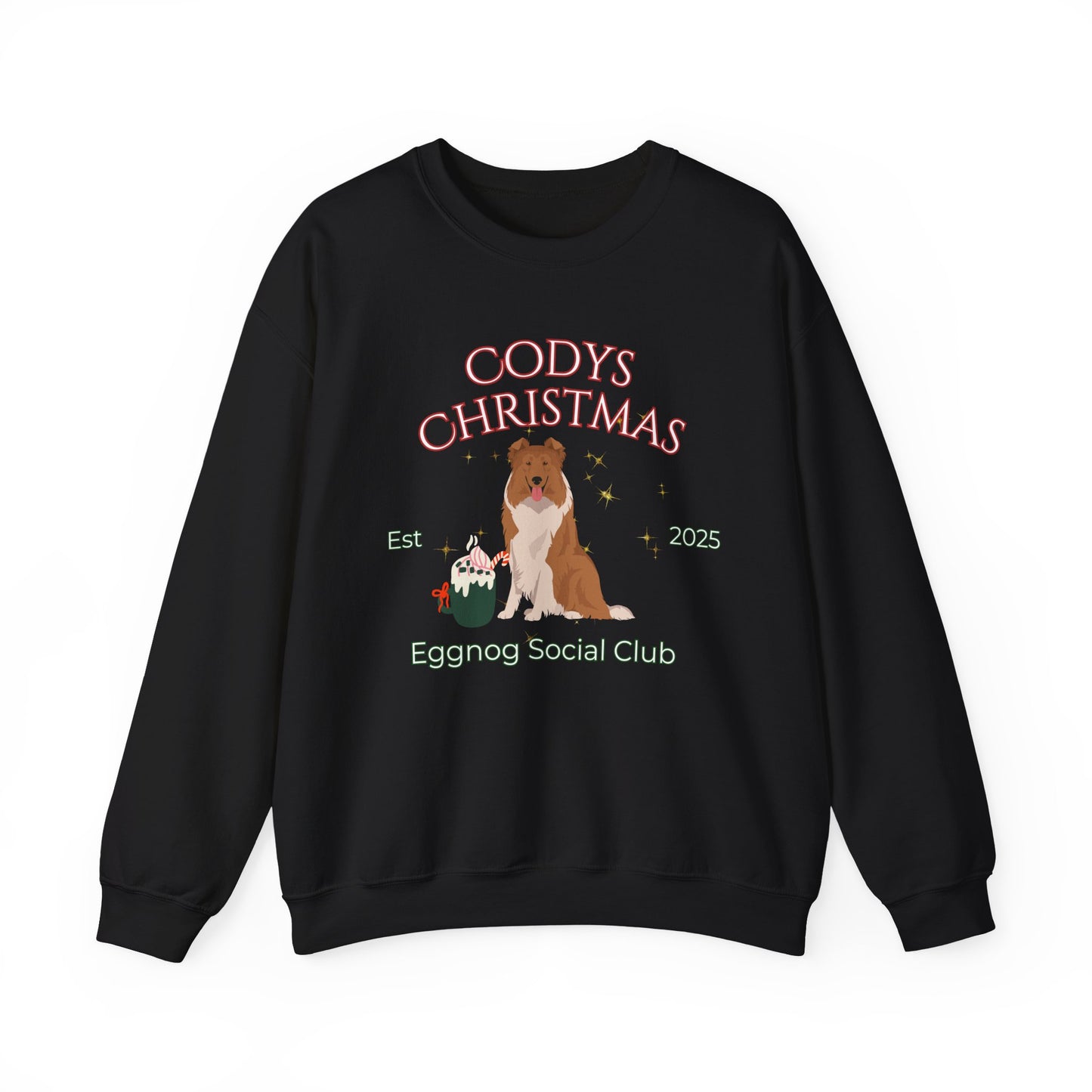 Collie Dog Christmas Social Club Unisex Heavy Blend Crewneck Sweatshirt Custom Name