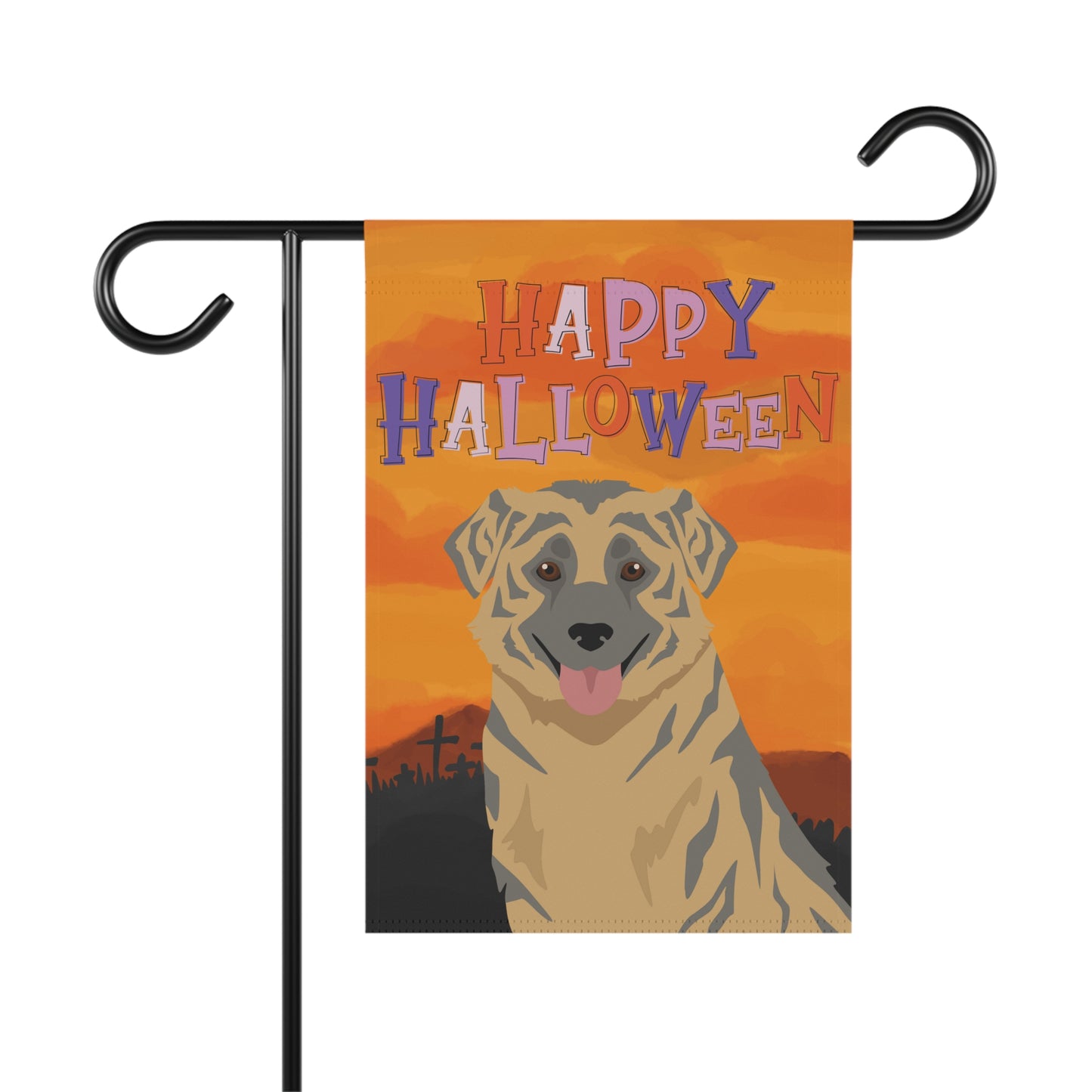 Aidi Dog Halloween Garden Flag