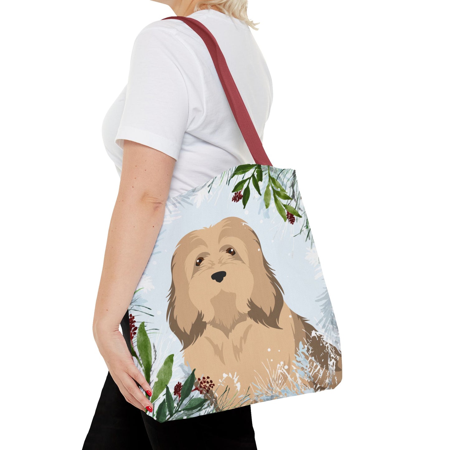 Havanese Dog Christmas Holiday Tote Bag 16x16