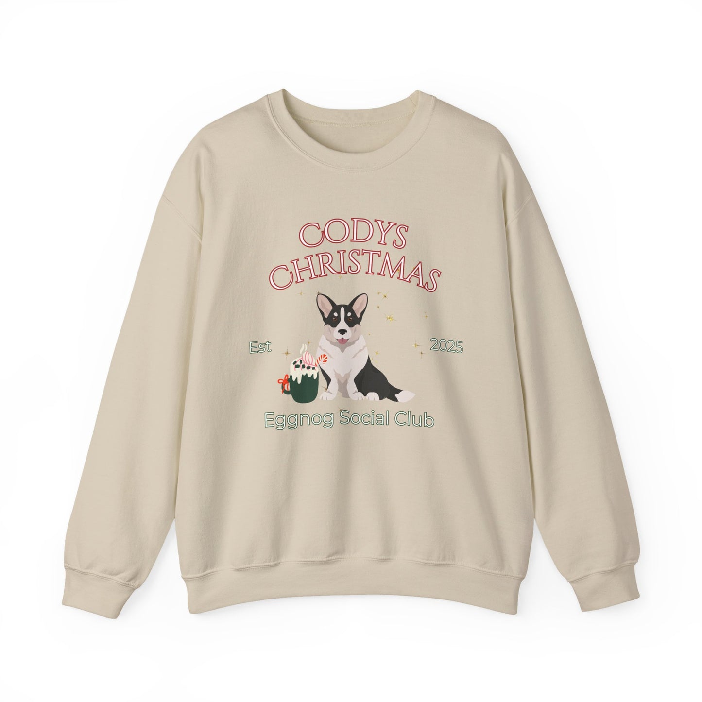 Cardigan Welsh Corgi Dog Christmas Social Club Unisex Heavy Blend Crewneck Sweatshirt Custom Name