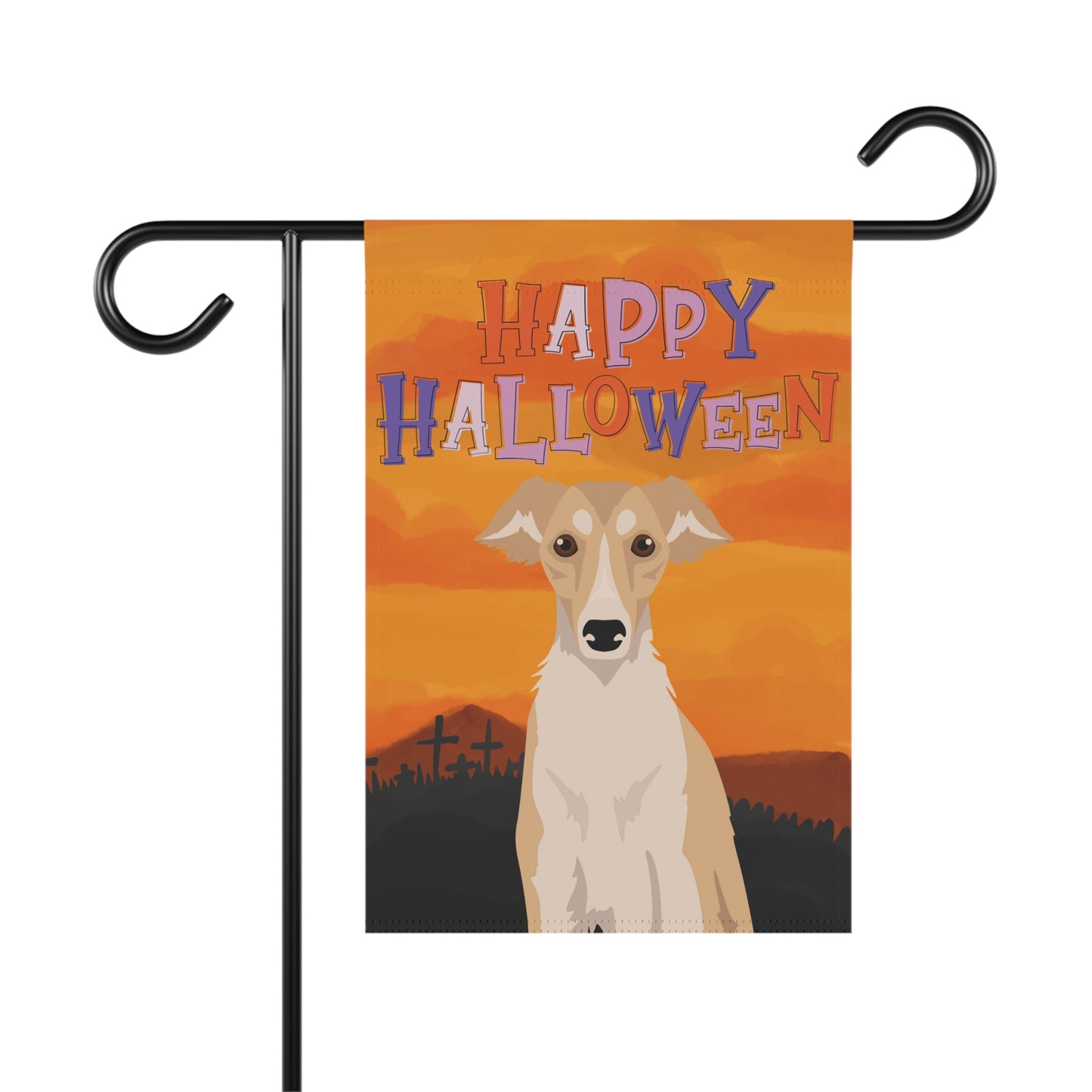 Silken Windhound Dog Halloween Garden Flag
