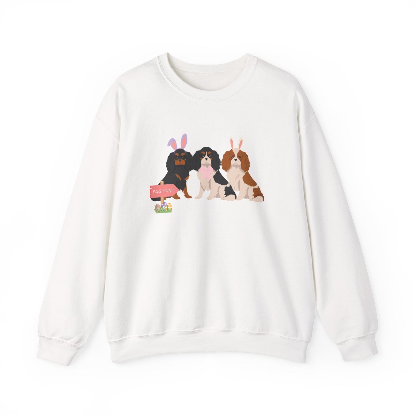 Cavalier King Charles Spaniel Dog Easter Unisex Heavy Blend Crewneck Sweatshirt, easter, Cute Dog Mom Gift