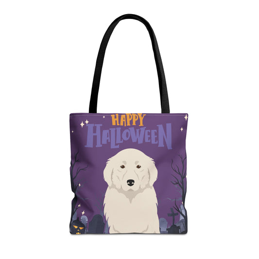 Great Pyrenees Dog Happy Halloween Tote Bag 16x16