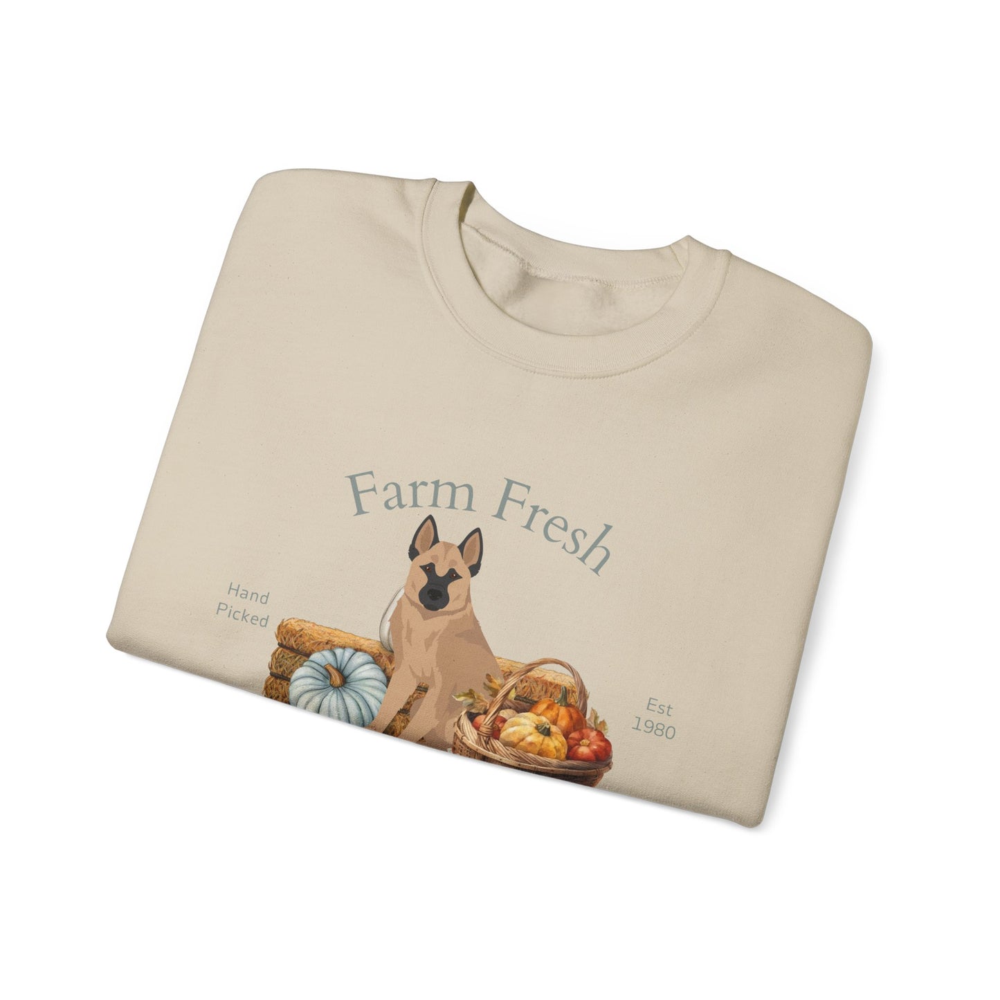 Halleforshund Dog Fall Farm Fresh Unisex Heavy Blend Crewneck Sweatshirt