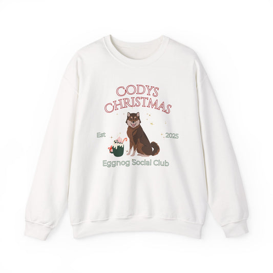 Hokkaido Dog Christmas Social Club Unisex Heavy Blend Crewneck Sweatshirt Custom Name