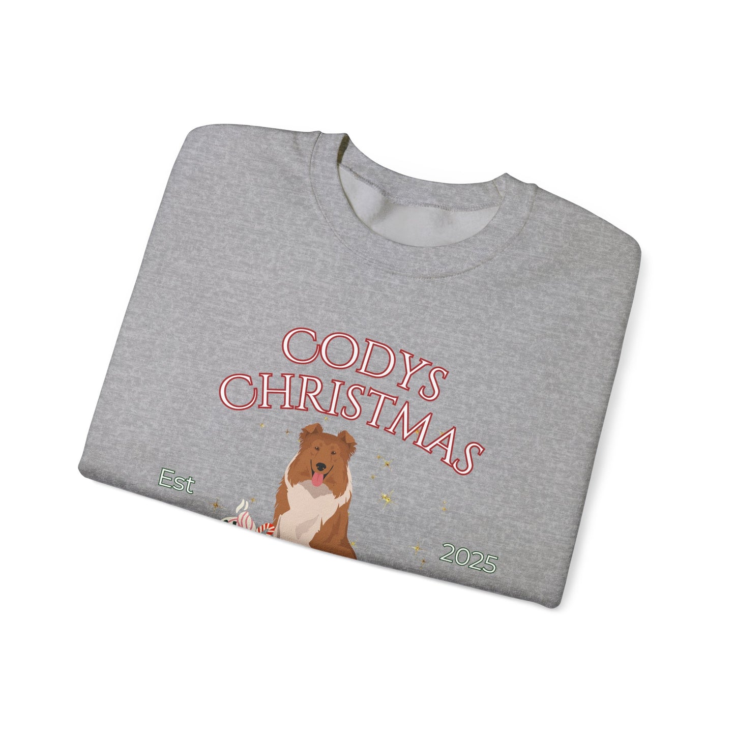 Collie Dog Christmas Social Club Unisex Heavy Blend Crewneck Sweatshirt Custom Name