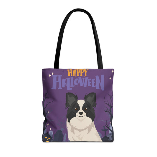 Papillon Dog Happy Halloween Tote Bag 16x16