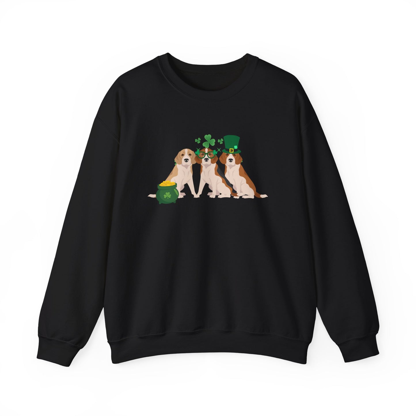 Beagle Dog St Patricks Day Unisex Heavy Blend Crewneck Sweatshirt, St Pattys day, Cute Dog Mom Gift