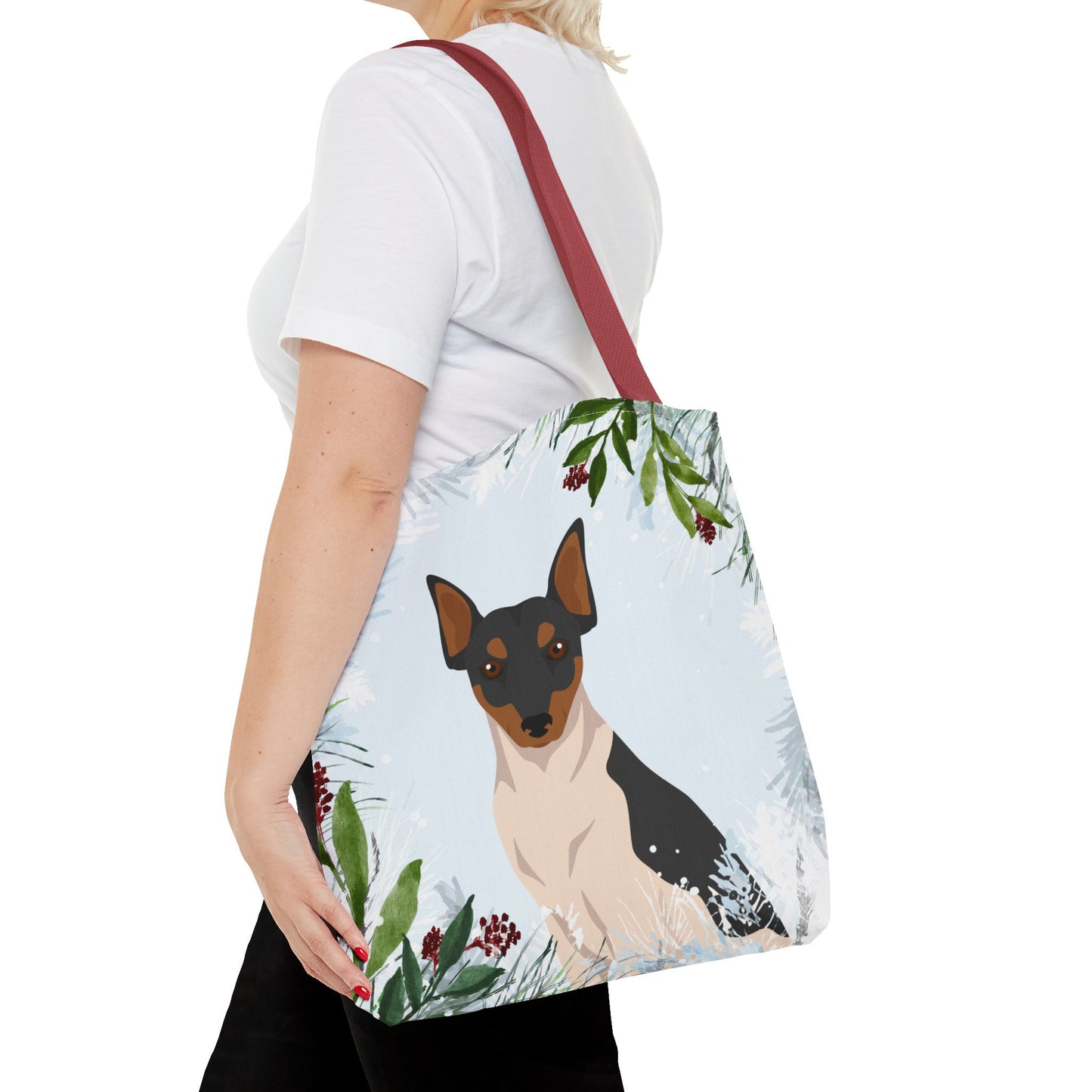 Brazillian Terrier Dog Christmas Holiday Tote Bag 16x16
