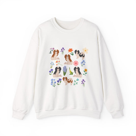 Japanese Chin Dog Unisex Spring Cottage Core Crewneck Sweatshirt